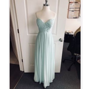 Bill Levkoff Strapless Pale Mint Green Formal Gown
